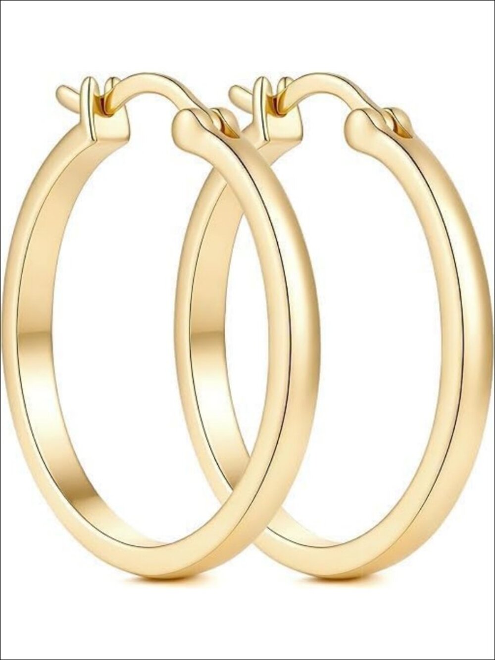 14K Gold Hoop Earrings for Women Classic Lightweight Hypoallergenic